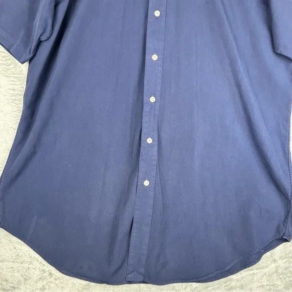 Polo Ralph Lauren Shirt Mens XLT Blue Button Down Short Sleeve Classic Fit - Picture 7 of 16
